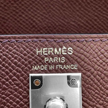 Load image into Gallery viewer, HERMES Kelly Sellier tricolor RougeSellier/Black/Mauve Pale Epsom Size 25
