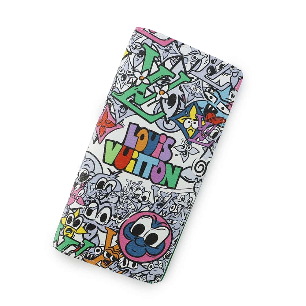 LOUIS VUITTON Portefeuille Brazza NM White/MulticolorM82011 Monogram・Comic