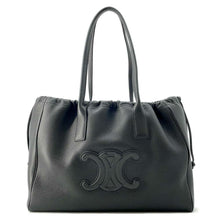 Load image into Gallery viewer, CELINE Cabas Drawstring Cuir Triomphe Tote Bag Black 199973ENY.38NO Calf Leather
