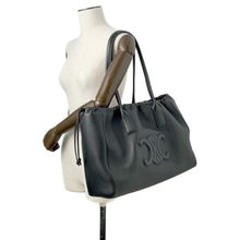 Load image into Gallery viewer, CELINE Cabas Drawstring Cuir Triomphe Tote Bag Black 199973ENY.38NO Calf Leather
