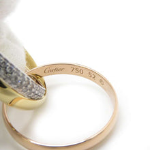 将图像加载到图库查看器中，CARTIER Trinity Ring Small Model Semi-Pavé Size 52/#12 K18YG K18PG K18WG
