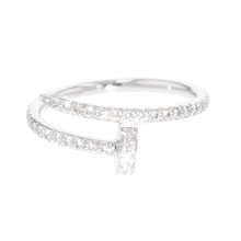 Load image into Gallery viewer, CARTIER Juste Un Clou Ring Small Model Semi-Pavé Size 52/#12 SmallB4231600 18K White Gold
