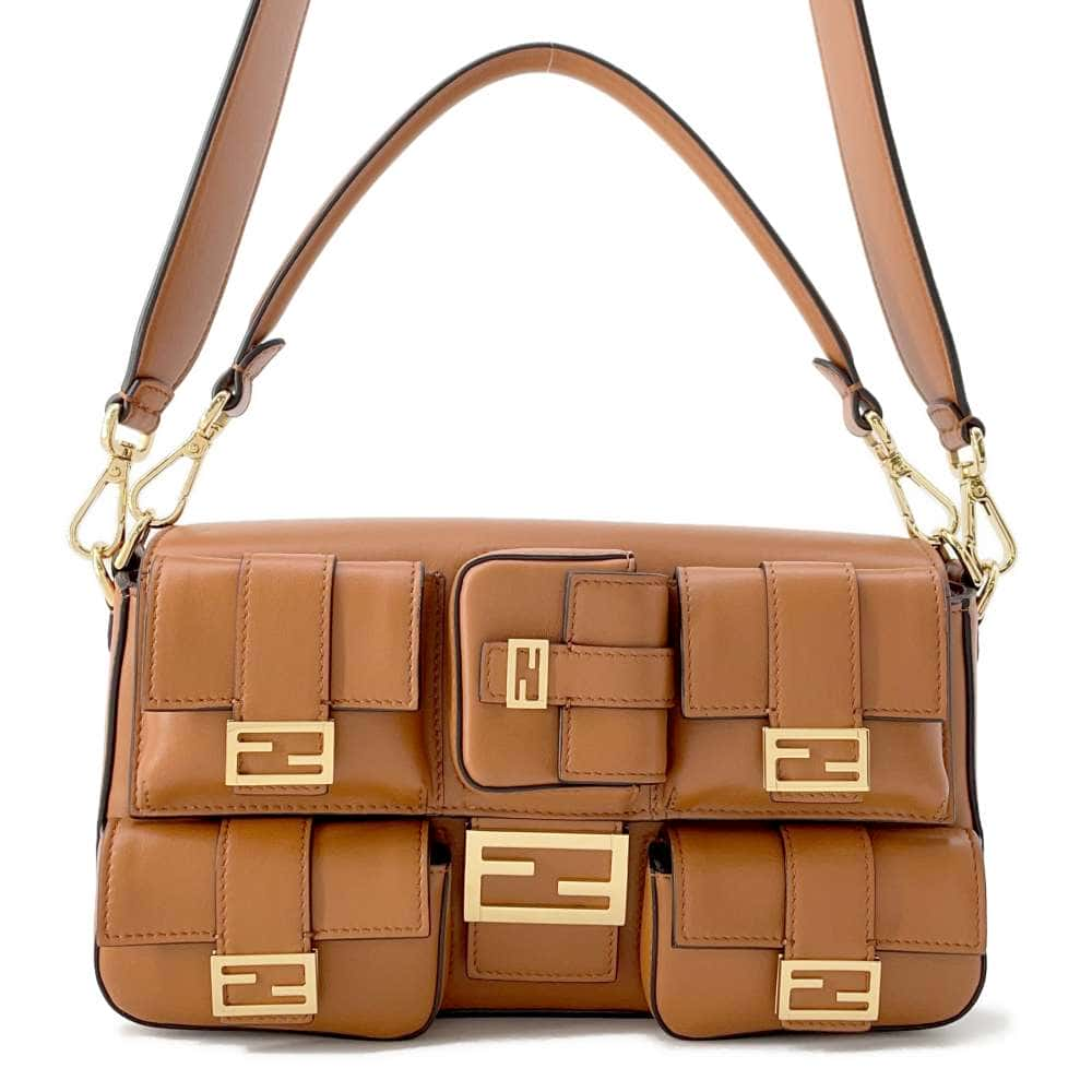 FENDI Baguette Multi Pocket Brown 8BR808 ABVE FIC6J Leather