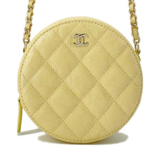 将图像加载到图库查看器中，CHANEL Matelasse Round Chain Shoulder Yellow A70657 Caviar Leather
