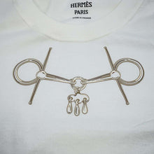 Load image into Gallery viewer, HERMES T-Shirt Cartouche [Mall] Size 38 Blanc Casse Cotton100%
