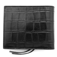 Load image into Gallery viewer, BALENCIAGA Crocodile embossed compact wallet Black650870 Embossed Leather
