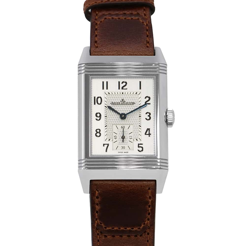 JAEGER-LE COULTRE Reverso Classic Large Small Seconds H45.6mmxW27.4mm Stainless Steel Leather SilverGray Dial Q3858522