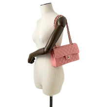 Load image into Gallery viewer, CHANEL Matelasse W Flap ChainShoulder Bag Pink A01113 Caviar Leather Size 23
