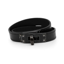 Load image into Gallery viewer, HERMES Kelly Double Tour Bracelet So Black Size T2 Black Chevre Myzore Goatskin
