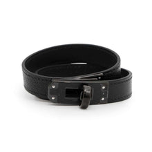 Load image into Gallery viewer, HERMES Kelly Double Tour Bracelet So Black Size T2 Black Chevre Myzore Goatskin
