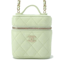 Load image into Gallery viewer, CHANEL Matelasse Small Vanity Shoulder Bag Light Green AP2503 Caviar Leather
