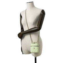 Load image into Gallery viewer, CHANEL Matelasse Small Vanity Shoulder Bag Light Green AP2503 Caviar Leather
