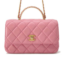 Load image into Gallery viewer, CHANEL Matelasse Lambskin 2WAY Shoulder Bag Top Handle Pink AS4233 Lambskin
