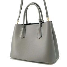 将图像加载到图库查看器中，PRADA Doble 2WAYBag Gray/Black 1BG887 Leather
