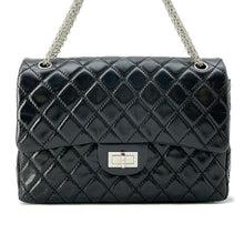 将图像加载到图库查看器中，CHANEL 2.55 Matelasse W-Flap W-Chain Shoulder Bag BlackA37587 Aged Calf Leather Size Large
