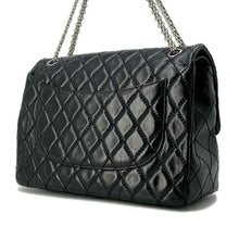 将图像加载到图库查看器中，CHANEL 2.55 Matelasse W-Flap W-Chain Shoulder Bag BlackA37587 Aged Calf Leather Size Large
