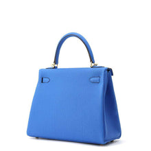 Load image into Gallery viewer, HERMES Kelly Retourne Blue Hydra Togo Leather Size 25
