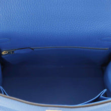 Load image into Gallery viewer, HERMES Kelly Retourne Blue Hydra Togo Leather Size 25
