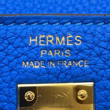 Load image into Gallery viewer, HERMES Kelly Retourne Blue Hydra Togo Leather Size 25
