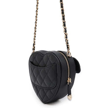 Load image into Gallery viewer, CHANEL Matelasse Heart Shape Chain Shoulder Bag Black AP2784 Lambskin
