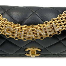 Load image into Gallery viewer, CHANEL 2WAY Matelasse CC logo Chain handle with ChainShoulder Black AS3241 Lambskin Rhinestone Size Small
