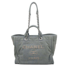 Load image into Gallery viewer, CHANEL Deauville Chain Tote Light Blue A66941 Denim Size Large
