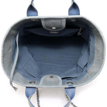 Load image into Gallery viewer, CHANEL Deauville Chain Tote Light Blue A66941 Denim Size Large
