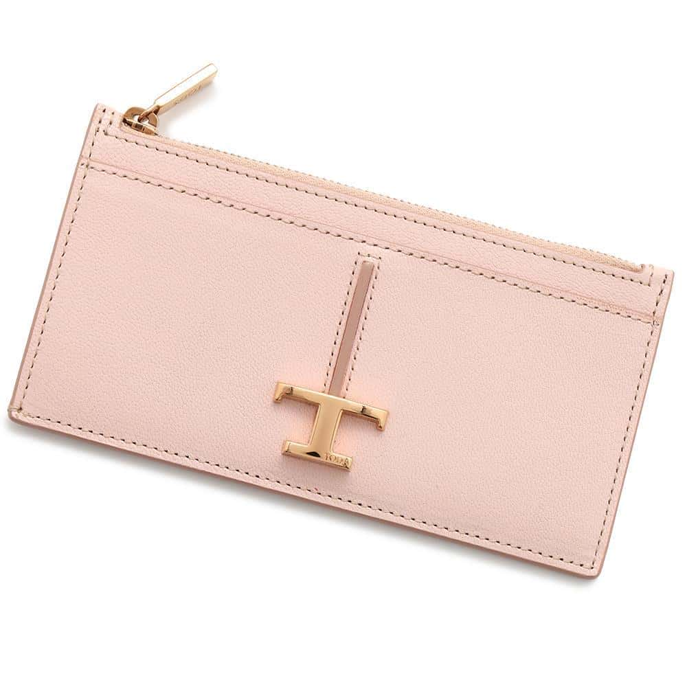 TOD’S T Timeless Card Holder Pink XAWTSKE2300TLS9O30 Leather