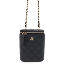 Load image into Gallery viewer, CHANEL Mini Vanity Matelasse Chain Shoulder Bag Black AP1466 Caviar Leather
