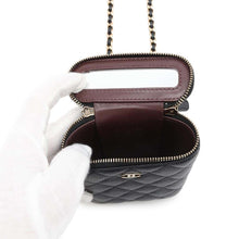 Load image into Gallery viewer, CHANEL Mini Vanity Matelasse Chain Shoulder Bag Black AP1466 Caviar Leather
