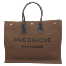 将图像加载到图库查看器中，SAINT LAURENT PARIS Rive Gauche Tote Bag Olive/Black509415 Canvas Leather
