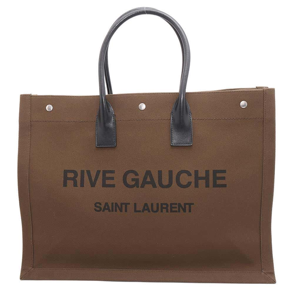 SAINT LAURENT PARIS Rive Gauche Tote Bag Olive/Black509415 Canvas Leather