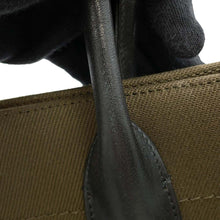 将图像加载到图库查看器中，SAINT LAURENT PARIS Rive Gauche Tote Bag Olive/Black509415 Canvas Leather
