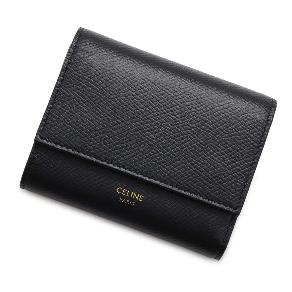 CELINE trifold wallet Black 10B573BEL Leather