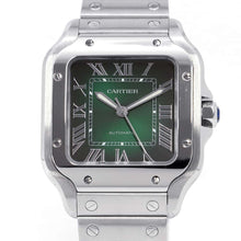 将图像加载到图库查看器中，CARTIER Santos de Cartier W35.1mm Stainless Steel Smokey Green DialWSSA0061
