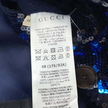 将图像加载到图库查看器中，GUCCI GUCCI x BALENCIAGA Jumbo GG Coat Size 48 Navy/Black675981 Sequins Wool
