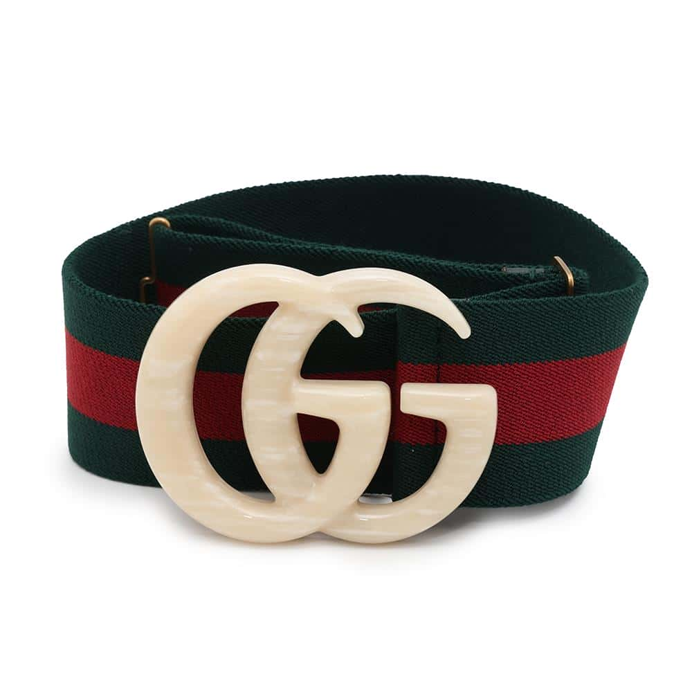 GUCCI GG Marmont Belt Size 70 Green/Red 550107 Canvas Plastic