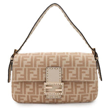 Load image into Gallery viewer, FENDI Baguette 1997 Selleria Handbag Beige 8BR792 Wool  Leather
