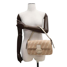 Load image into Gallery viewer, FENDI Baguette 1997 Selleria Handbag Beige 8BR792 Wool  Leather
