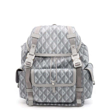 Load image into Gallery viewer, Dior Hit the Road CD Diamond Backpack Gray 1ESBA163CDP PVC Calf Leather Size Large
