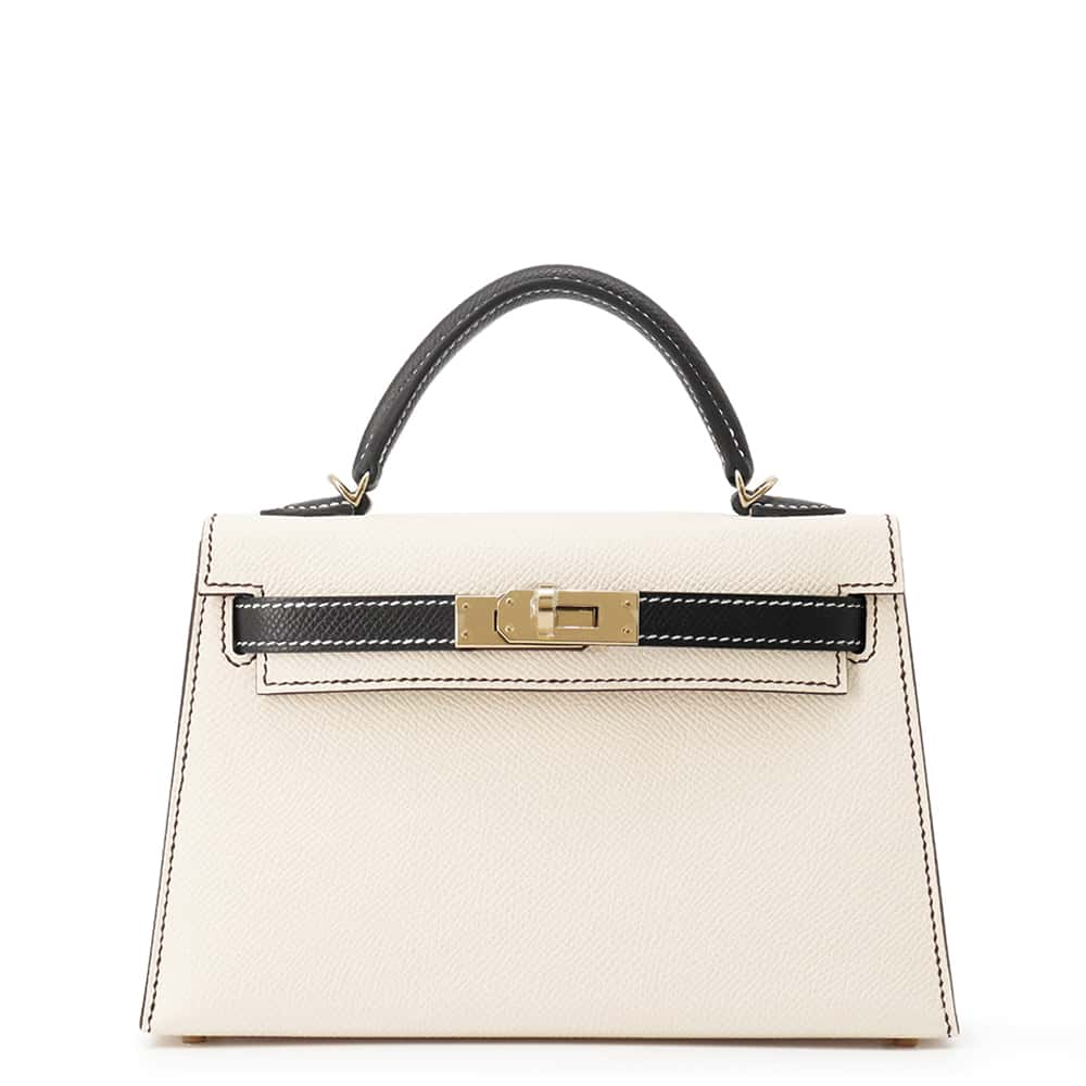 HERMES Mini Kelly Do SPO Black/Craie Epsom