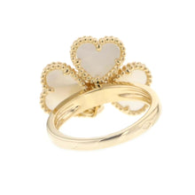 Load image into Gallery viewer, Van Cleef &amp; Arpels Sweet Alhambra Heart F Yearage Ring Size 48/#8VCARN5P348/VCARN5P300 18K Yellow Gold
