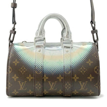 将图像加载到图库查看器中，LOUIS VUITTON Keepall Bandouliere Brown/MetalicSilverM23119 Monogram Metalic・Nebula Size 25
