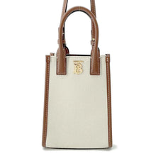 将图像加载到图库查看器中，BURBERRY 2WAYShoulder Bag Ivory/Brown 8052460 Canvas Leather
