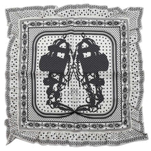 Load image into Gallery viewer, HERMES Carre Bandana Frill Bride de Gala Dot Size 70 White/Black Silk100%
