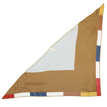 Load image into Gallery viewer, HERMES Triangle Geant &quot;Ball Debstacle&quot; White/Caramel/Curry Cashmere70% Silk30% Leather
