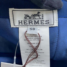 将图像加载到图库查看器中，HERMES Cap &quot;Davis&quot; Velvet Size 58 Blue Fonce Cotton100%
