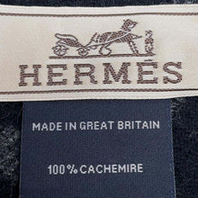 将图像加载到图库查看器中，HERMES CashmereScarf &quot;Any Mole&quot; FlannelGray/Black Cashmere100%
