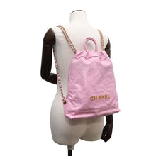 Load image into Gallery viewer, CHANEL CHANEL22 Backpack Pink AS3859 Shiny Calf Leather Size Small
