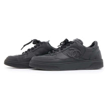 将图像加载到图库查看器中，CHANEL CC Logo Sneakers BlackG45079 Leather Size 38
